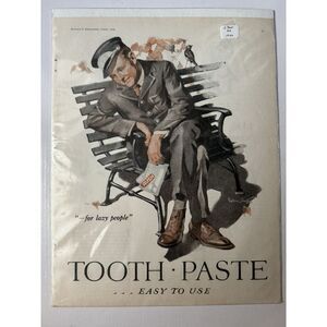 Vintage 1926 Listerine Toothpaste Two Page Original Ad For Lazy People Postman